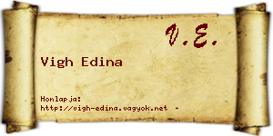 Vigh Edina névjegykártya